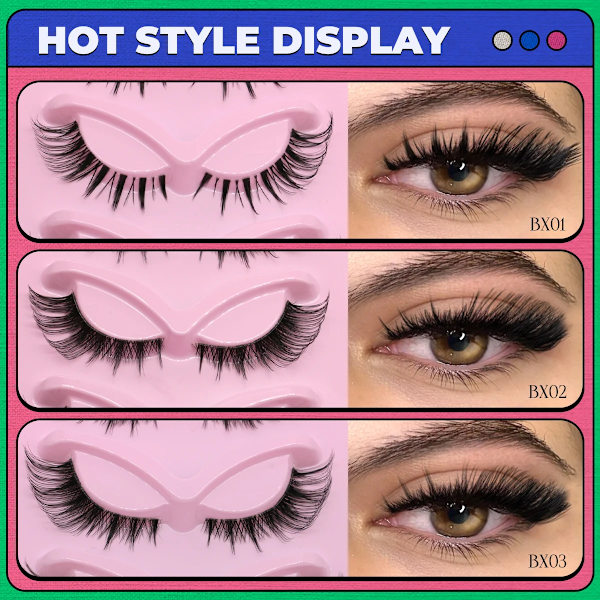 5 pairs Cat Eye Lashes Faux Mink Eyelashes Clear Band Lashes Natural Look Wispy Mink Eyelashes Full Strip Lashes