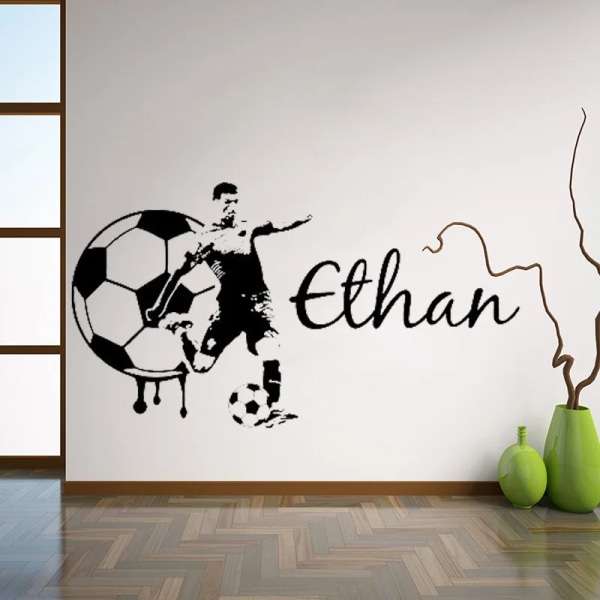Football Custom Name Large Soccer wall art decal vinyl sticker For teen boy kids bedroom decor Sport Wall Mural Home Decor 2961