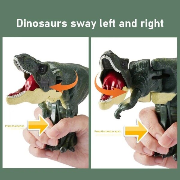 Children Decompression Dinosaur Toy w/ Sound Hand-operated Telescopic Swing Toys