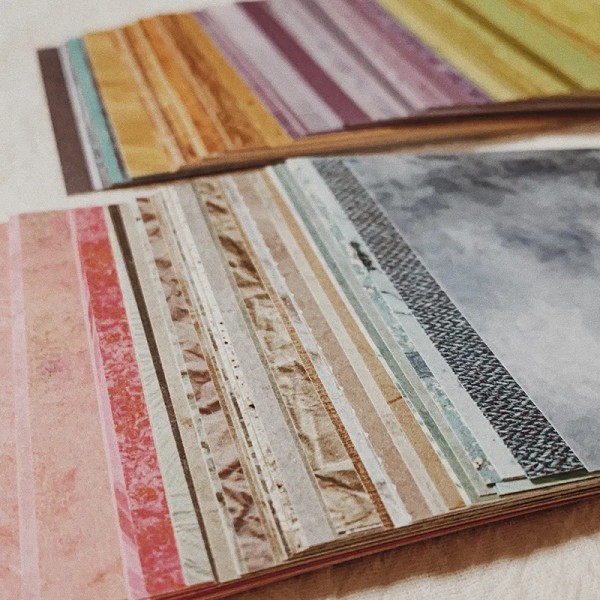150 Pcs Rainbow Color Texture Background Craft Paper Collage Junk Journal Ephemera DIY Album Scrapbooking Material Paper Pack