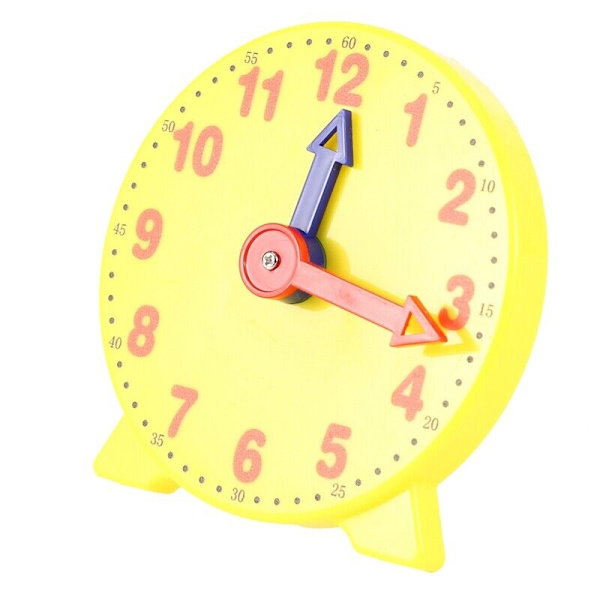 4 Inch Student Learning Clock Time Model Teacher Gear Clock 12/24 Hour School A9