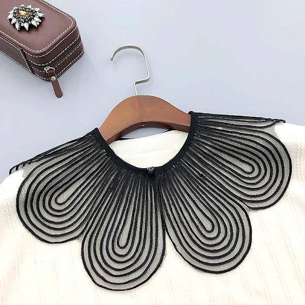 New Women Detachable Fake Collar Hollow Out Mesh Shawl Wrap False Collar Lapel Blouse Tops Clothes Accessory cuello falso mujer