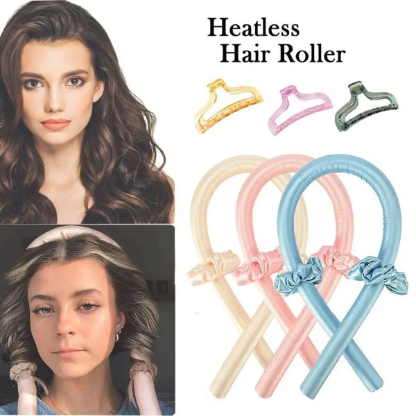 1Set Heatless Curling Rod Headband No Heat Curls Ribbon Hair Rollers Sleeping Soft Headband Hair Curlers DIY Hair Styling Tools