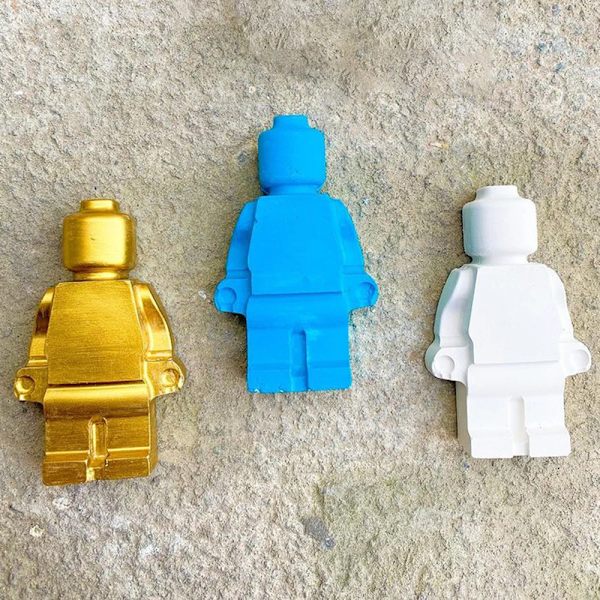 Robots Silicone Candle Mold DIY 3D Building Blocks Chocolate Cookies Fondant Ice Molds Christmas Gifts Craft Supplies Home Decor