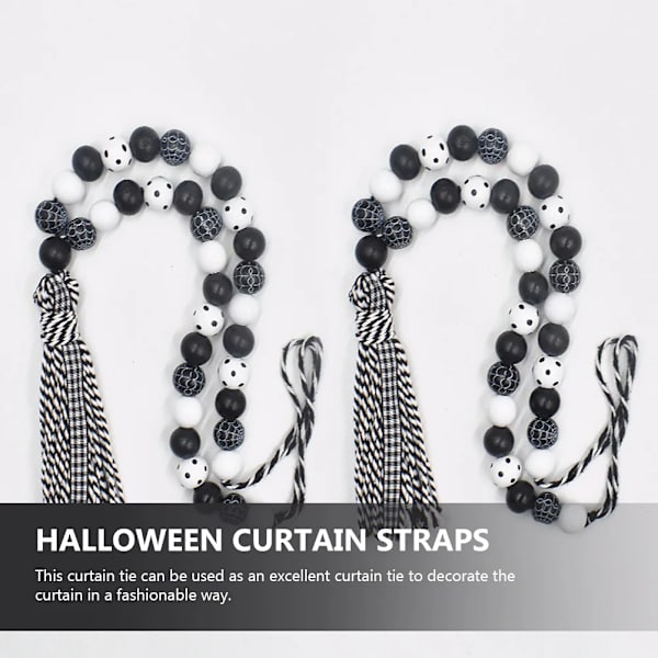 Curtain Tie Window Rope Bead Backstiebacks Holdbacks Drapery Straps Panels Holder Holdback Tieback Belt Ties Halloween Wooden