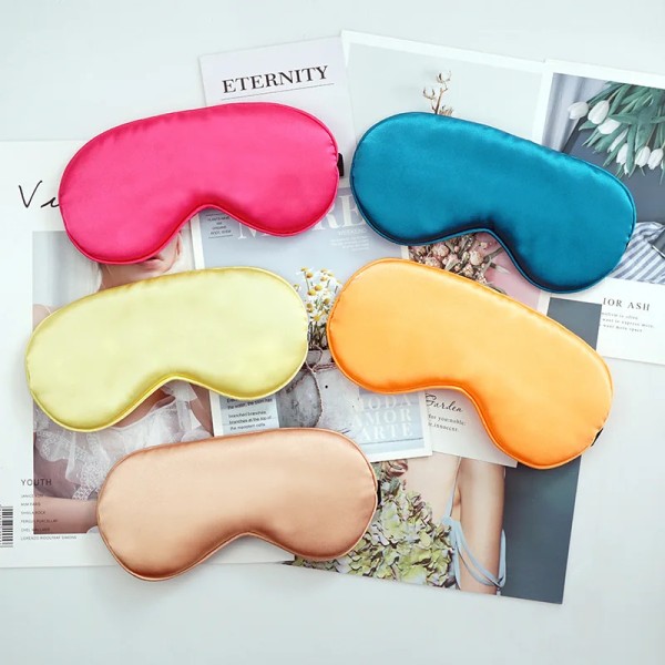 Eye Cover Imitated Silk Sleep Eye Mask Sleeping Padded Shade Patch Eyemask Blindfolds Portable Travel Eyepatch Travel Relax Rest