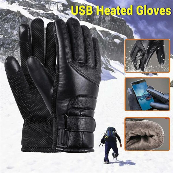 3 Gear Electric Heated Gloves 10000mAh USB Rechargeable Heating Gloves Winter Warm Cycling Glove Motorcycle Skiing Fishing Glove