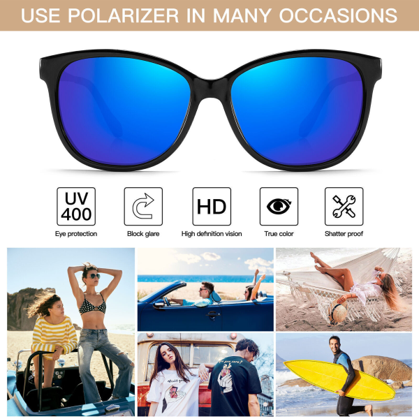 Sunglasses Polarized Women Men Ultra Lightweight Oversized Comfortable Frame