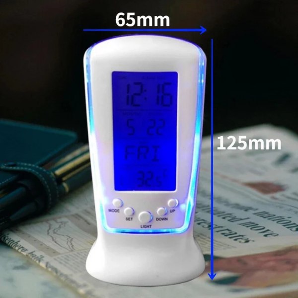 Creative Gifts Mini Small Alarm Clock LED Luminous Music Alarm Mute Lazy Electronic Clock with Temperature Alarm Clock