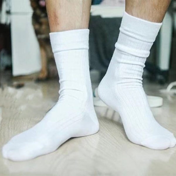 5pairs  Mens Socks Stockings Comfortable Cotton Crew Sock Fashion Plain Soft Solid