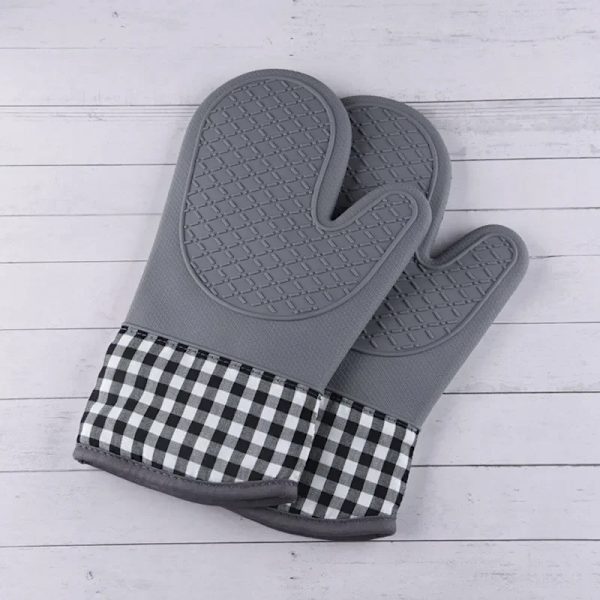 Anti-burn And Non-slip Kitchen Microwave Baking Dessert Tools Single Oven Gloves Silicone Gloves High Temperature Resistant