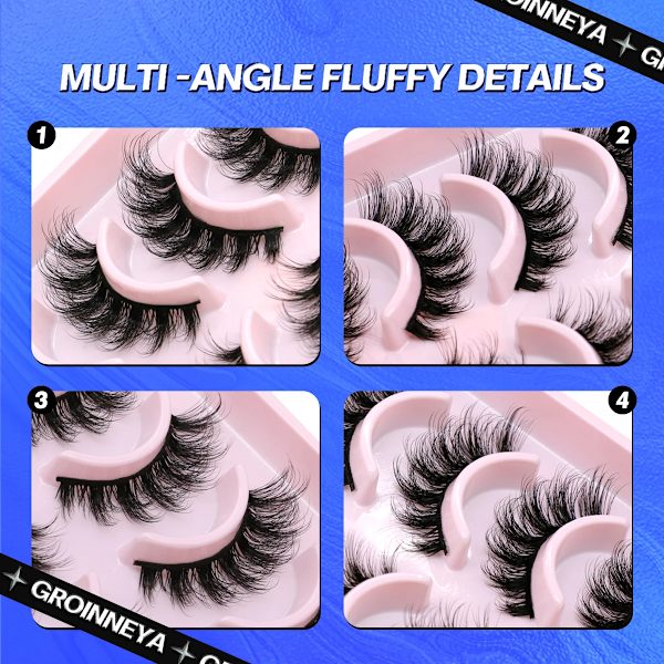 10 Pairs 3D Faux Mink Lashes Fluffy Soft Full Thick Wispy Natural long False Eyelashes Curly lashes wholesale lashes