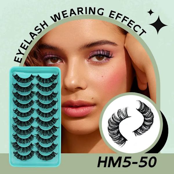 10 Pairs 3D Russian Volume Eyelashes Fluffly Natural Thick Mink False Lashes Reusable Strip Lash Extentions Cilios Makeup