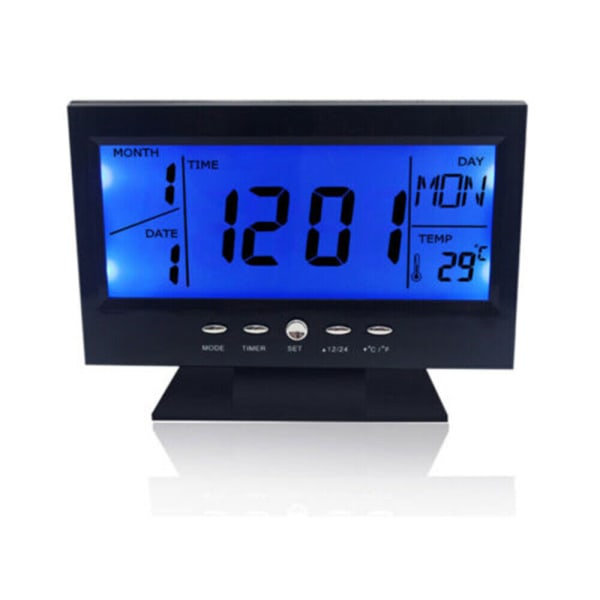 Led Digital Projection Alarm Clock Loud Snooze Calendar Weather Display