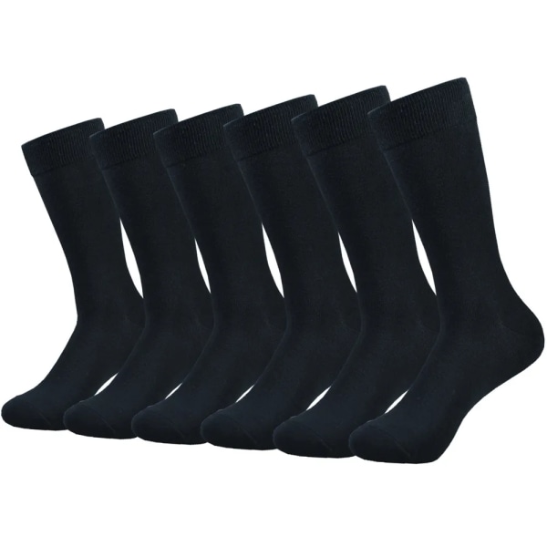 6 pairs Men's socks Black Cotton Dress Socks High quality Long Autumn and winter Sweat Resistant Anti-odor Calf Socks