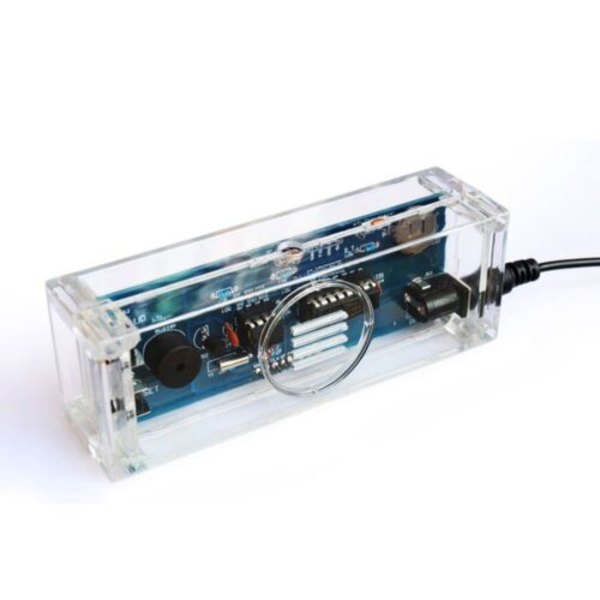 DIY Colorful Digital LED Electronic Clock kit DC 5V Soldering Board W/Clear Case