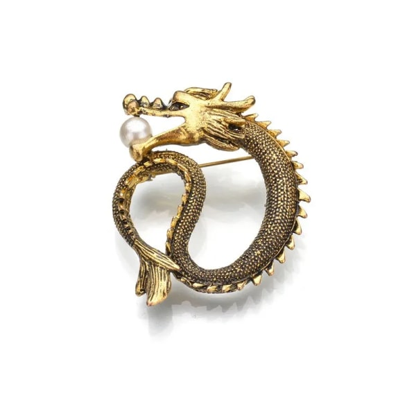Pin Badge Retro European and American High-end Men's Suits Vintage Badge Brooch Jewelry Alloy Dragon Totem Brooch