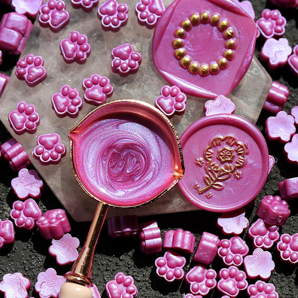 75PCS Mixed Color Retro Glitter Cat Paw Wax Seal Stamp DIY Gift Envelope Wedding Invitation Ancient Stamp Wax Craft Supplie