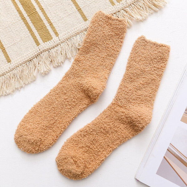 Mens Coral Velvet Socks Home Thick Fluffy Indoor Winter Warm Middle Tube Socks,