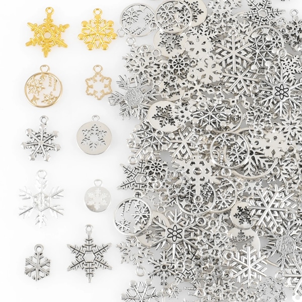 20Pcs/lot Mixed Christmas Snowflake Charms Pendants for Jewelry Making DIY Handmade Bracelet Necklaces Accessories