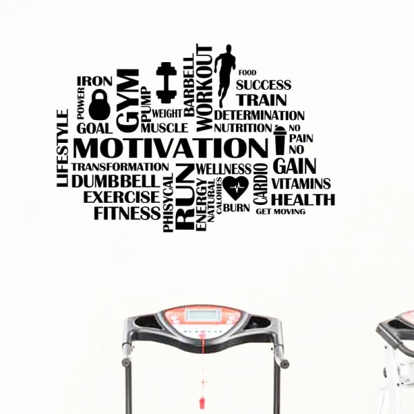 Gym Motivational Words Wall Decal Fitness Sport Vinyl Wall Sticker Home Decor GYM Work Out Wall Decoration