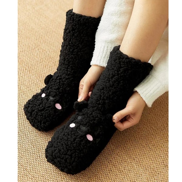 Winter Floor Socks Velvet Thicken Warm Coral Velvet Cute Socks Japanese-style Home Footwear Non-slip Socks New Year Gifts