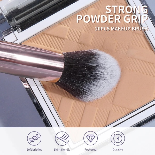 Maange 20pcs Makeup Brushes Set Cosmetic Foundation Powder Blush Eye Shadow Lip Make Up Brush Blending Tools For Women Beginner