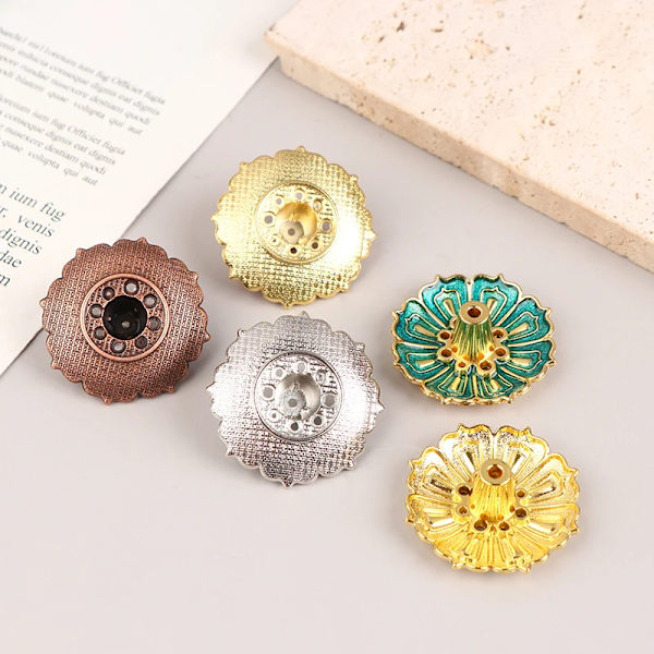 1Pc Lotus Alloy Incense Burner Stick Holder Home Buddhism Censer Line Incense Plate Sandalwood Coil Base Temples Home Decor