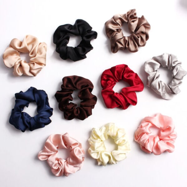 Women's Girl Silky Satin Hair Rope Elastic Hair Bands Scrunchies Ponytail Holder