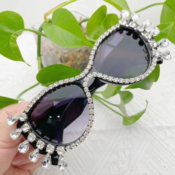 Womens Sunglasses UV400 Bling Rhinestone Fashion Prom Personalized For Party A