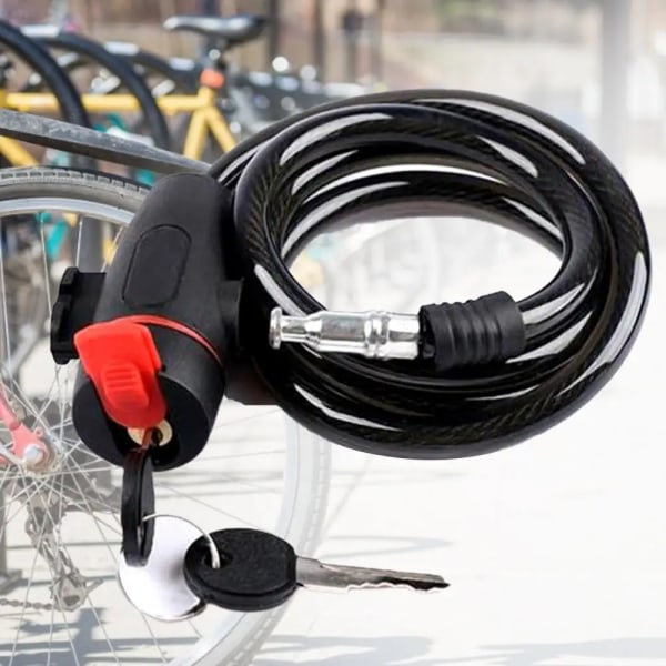 Flexible Bicycle Lock Wear-resistant Bike Lock Anti-theft Cable Lock Metal Sturdy Quick Unlock Security Lock Bike Cable Lock