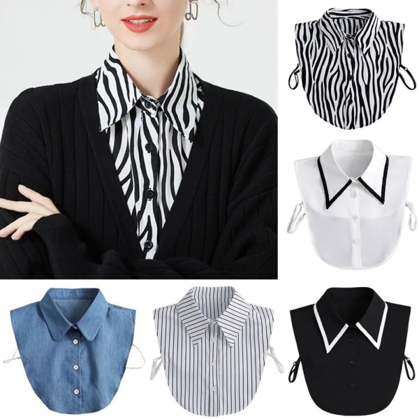 New Lapel Fake Collar Vintage Detachable Shirt Collar for Women Blouse Sweater False Collar Lapel Top Neckwear Ties