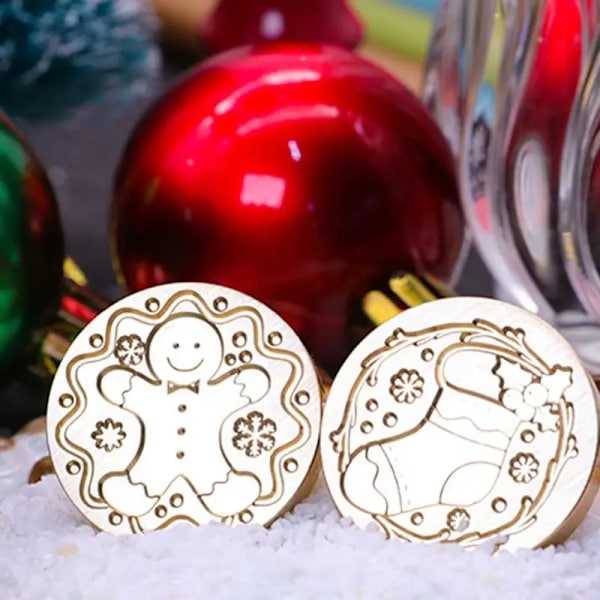 Christmas Sealing Wax Stamp Head Brass Lacquer Seal Heads Santa Claus DIY Holiday Birthday Gift Packaging Envelope Greeting Card