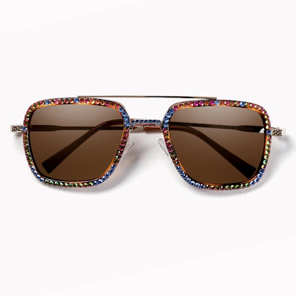 Bling Hand-made Rhinestone Pilot Sunglasses Mens Womens Protection Metal Frame C