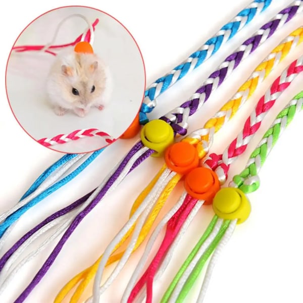 Adjustable Traction Rope Leash Walking 1.4/2m Small Pet Hamster Rabbit Collar Leash