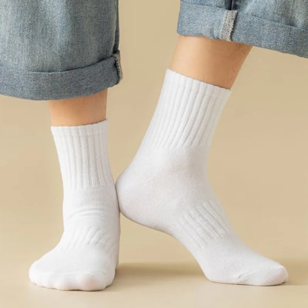 Yasuk Autumn Winter Men Fashion Soft Solid AllMatch Casual Simple Comfortable Breathable Cotton Warm Boy High Socks 6Pcs