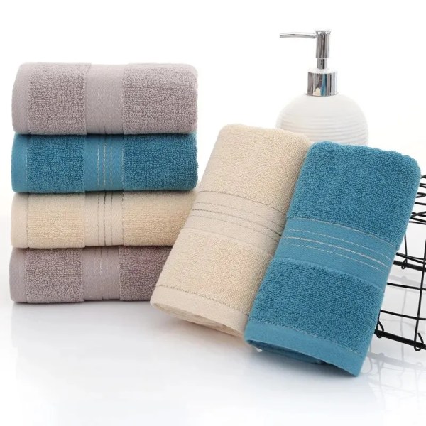 Thickened Cotton Towel With Strong Water Absorption Universal Towel For Adults And Children Solid ColorSkin Friendly Towel