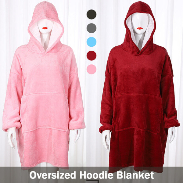 Oversized Wearable Blanket Hoodie Sweatshirt Extra Warm Long With Giant Pocket