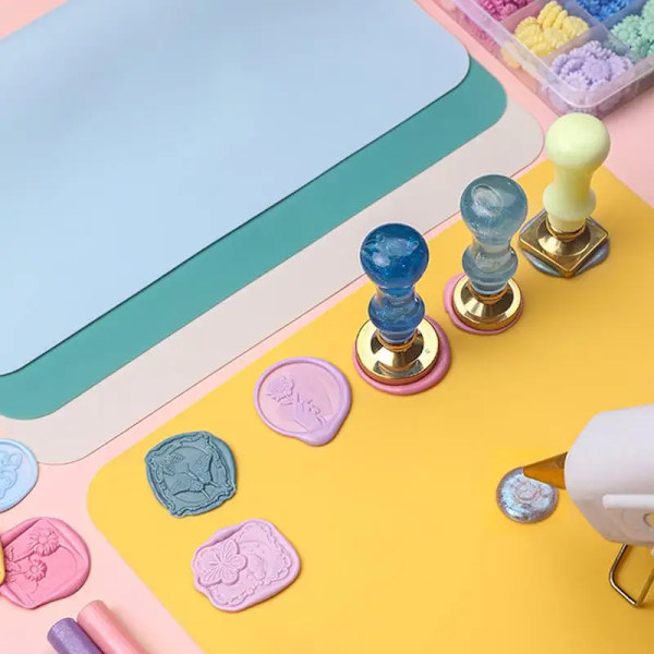 Lacquer Seal Large Pad Sealing Wax Silicone Plate Fire Paint Heat Insulation Tray DIY Wax Seal Stamps Removal Pads Silicone Tool