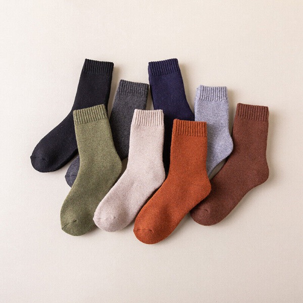 5 Pairs Solid Color Terry Socks Thick Versatile Pure Cotton Socks