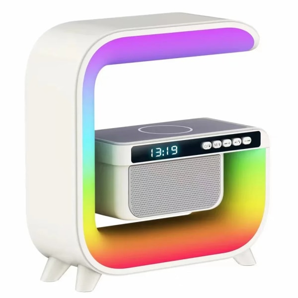 Fast Wireless Charger Digital Alarm Clock Bluetooth Speaker Multifunction Mobile Phone Charging Station for 11 12 Pro Max15W