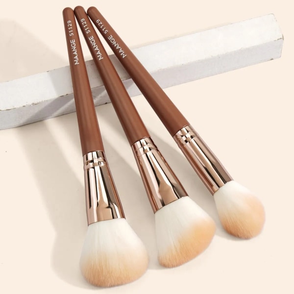3PCs Makeup Brushes Set Dense Foundation Contour Blush Bronzer Brush Blending Face Makeup Tools Fluffy Soft Bristle