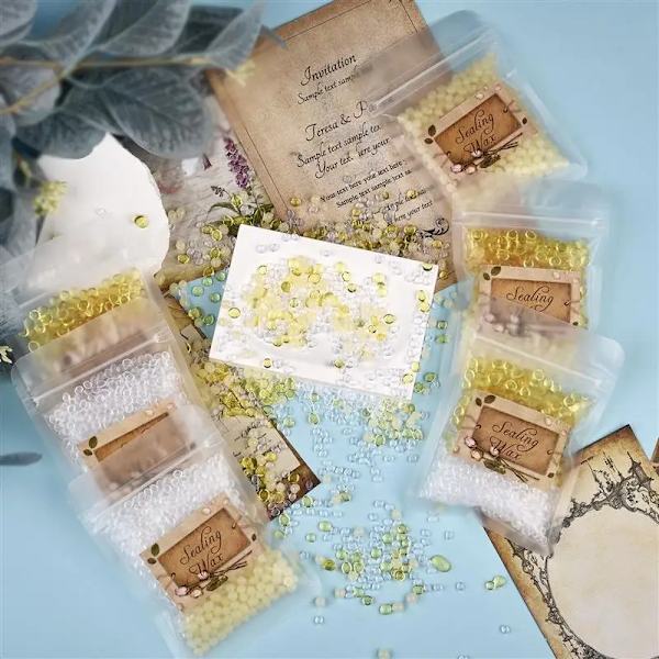 Transparent Lacquer Wax Particles Amber Golden Transparent Lacquer Glue Sealing Wax Seal DIY Self-Made Envelope Sealing Sticke