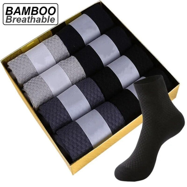 10 Pair Men's Bamboo Fiber Socks Compression Socks Business Class Comfort