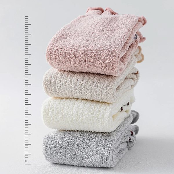 2 pairs (4pcs)Of 0-3years old Autumn and Winter Thickened Baby Loose Mouth A-Class Socks