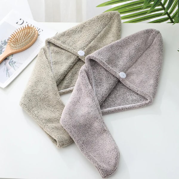 Women Bamboo Charcoal Fiber Hair Drying Towel Hat Bath Shower Head Turban Wrap Quick Dry Hair Cap For Female Bathroom 25x65CM