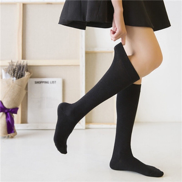 5 Pairs of fall ladies solid color calf socks pure cotton breathable stockings