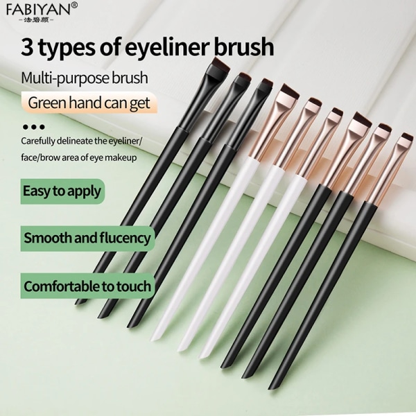 3Pcs Eye Makeup Brushes Flat Eyebrow Eyeliner Brush Professional Angled Eyes Brow Pincel Beauty Make Up Cosmetic Tools