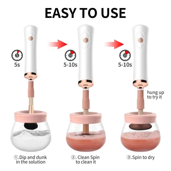 Makeup Brush Cleaner Dryer Electric Cosmetic Brush Cleaner Spinner Machine Fast Drying Automatic Cleaning Makeup Brushes