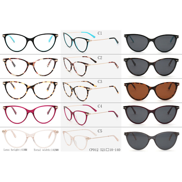 Tortoise Cat Eye Magnetic Sunglasses Polarized Clip On Eyeglass Frames Women